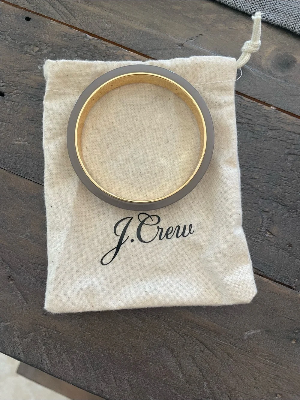 J. Crew Gold and Taupe Bangle Bracelet